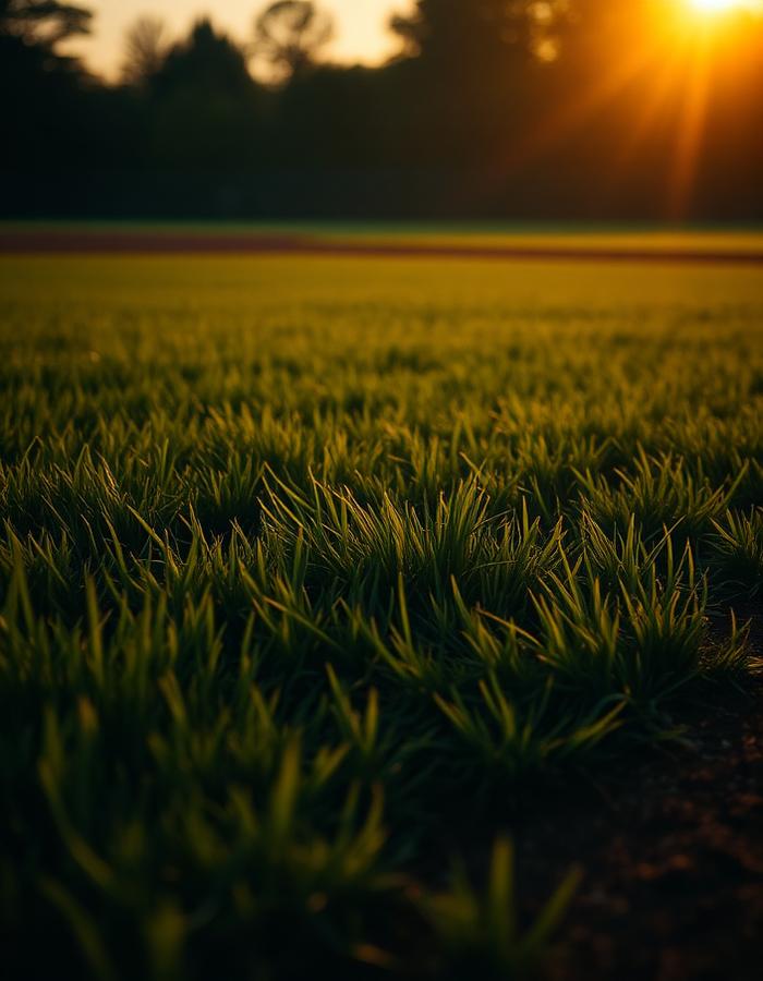 Outfield grass at golden hour