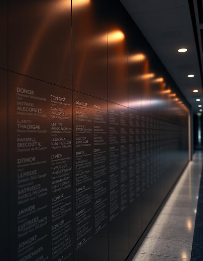 Engraved donor recognition wall